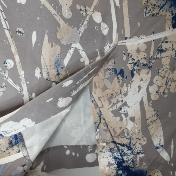 Alfani Abstract Skirt Paint Splatter Size 10 Multicolor Brown Blue Pencil Mini - Picture 7 of 10